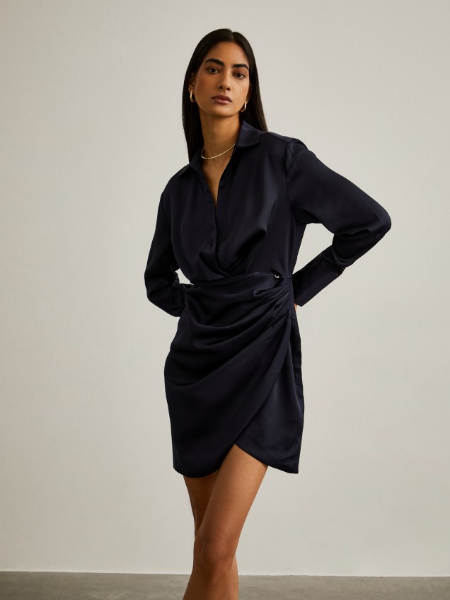 Vestido curto drapeado