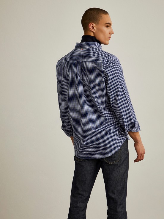 Man's regular fit shirt with checkered pattern