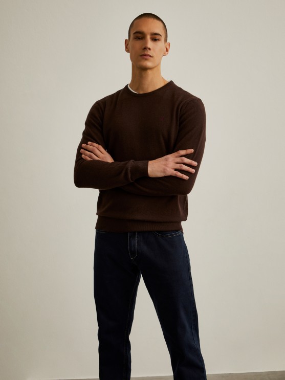 Pullover de l gola redonda
