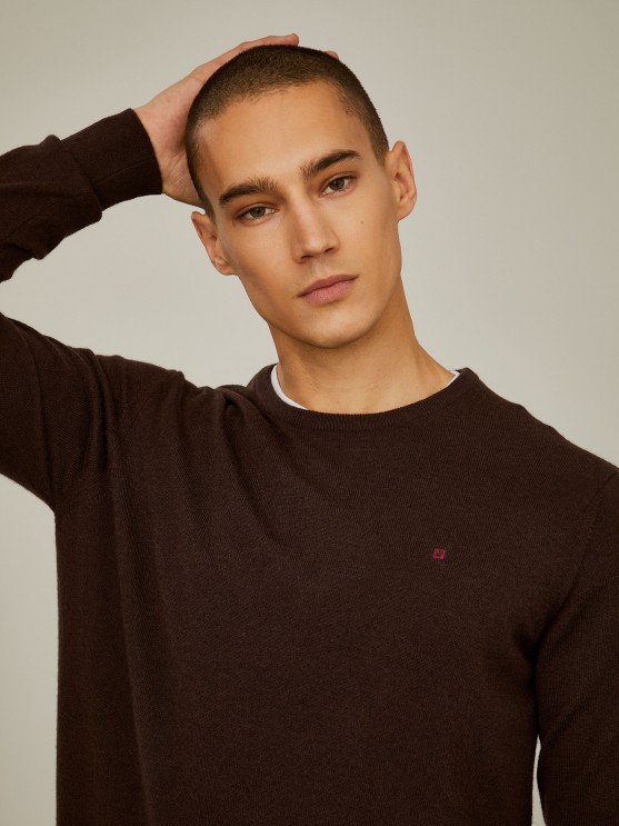 Pullover de l gola redonda