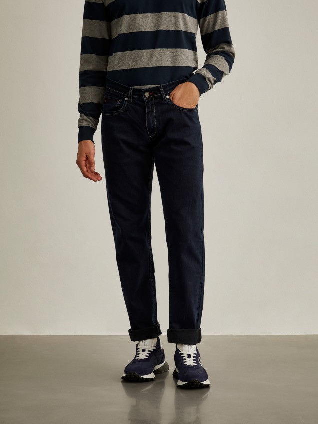 Regular fit denim trousers - Image product