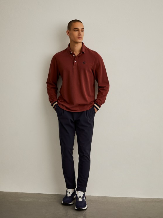 Long-sleeve polo shirt