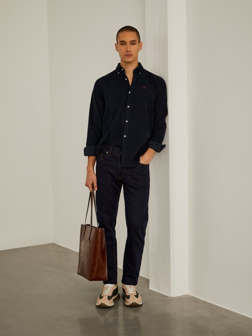 Regular fit denim trousers