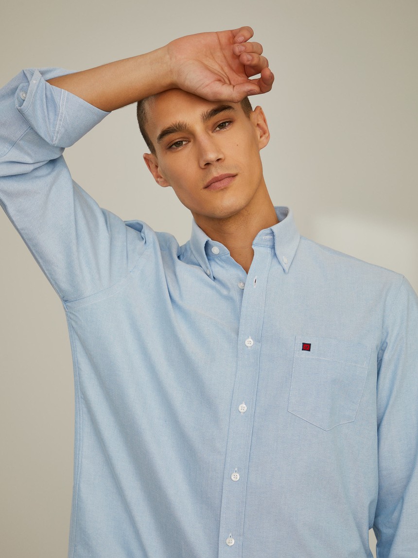 Camisa regular fit de algod�o