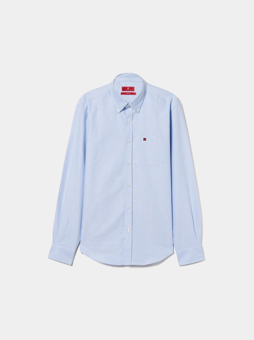 Cotton shirt in plain colour