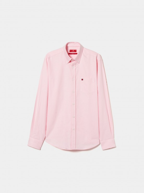 Cotton shirt in plain colour