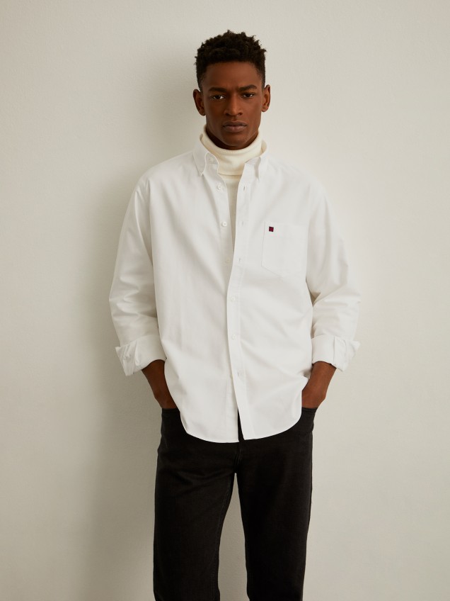 Cotton shirt in plain colour - Image product