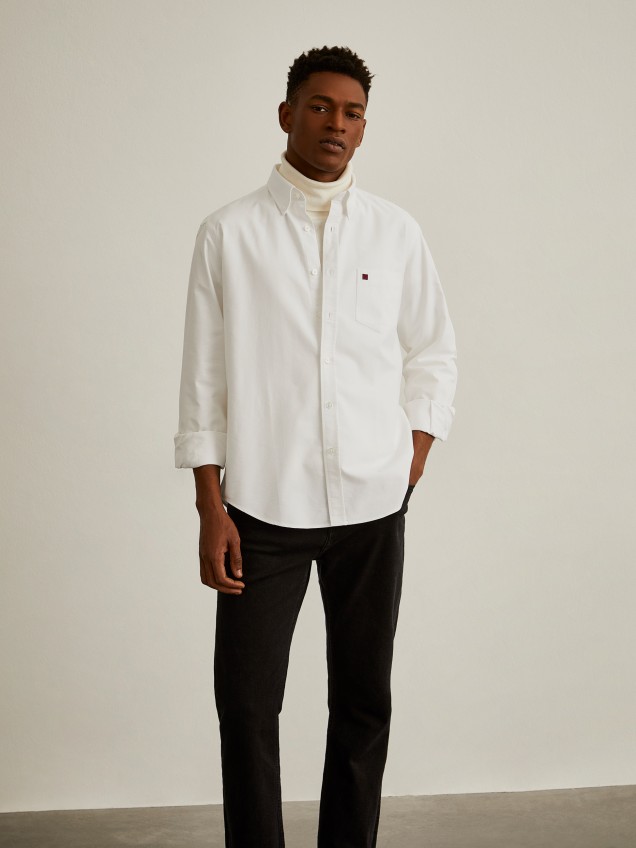 Cotton shirt in plain colour - Image product