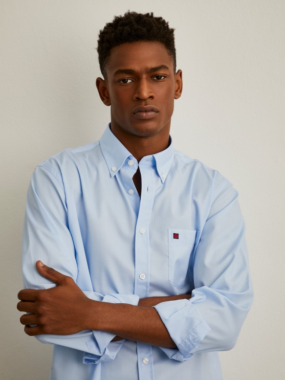 Camisa regular fit de algodo