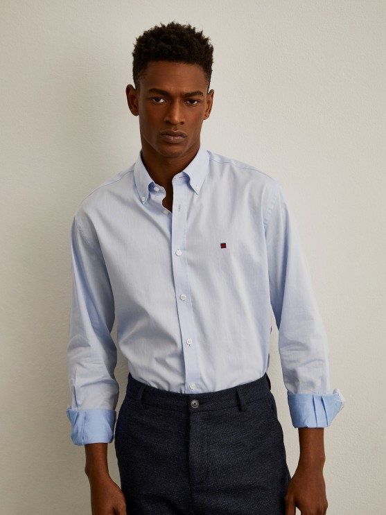 Camisa slim fit de algodo