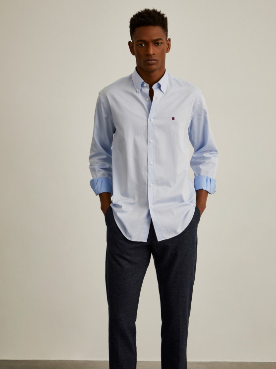 Camisa slim fit de algodo