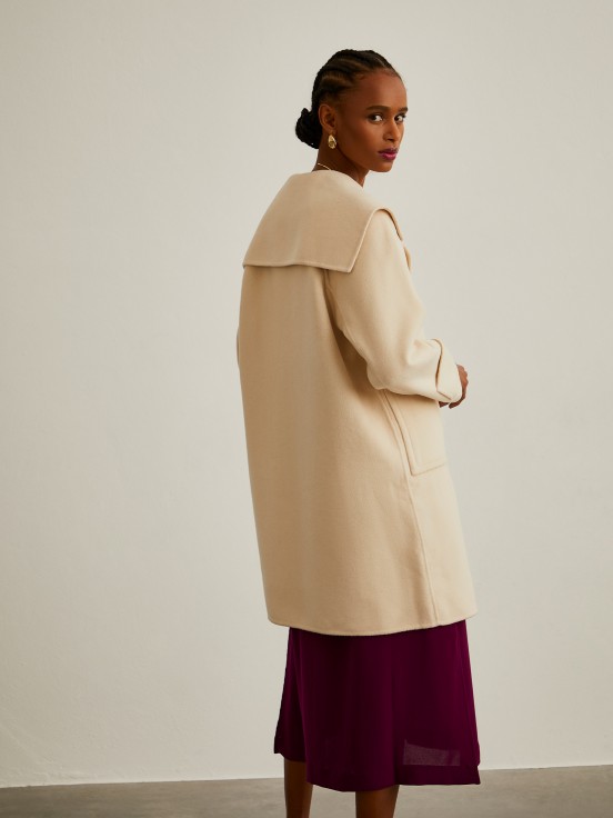 Wool blend overcoat
