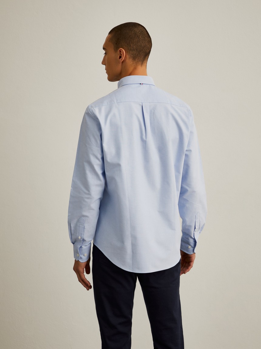 Cotton shirt in plain colour