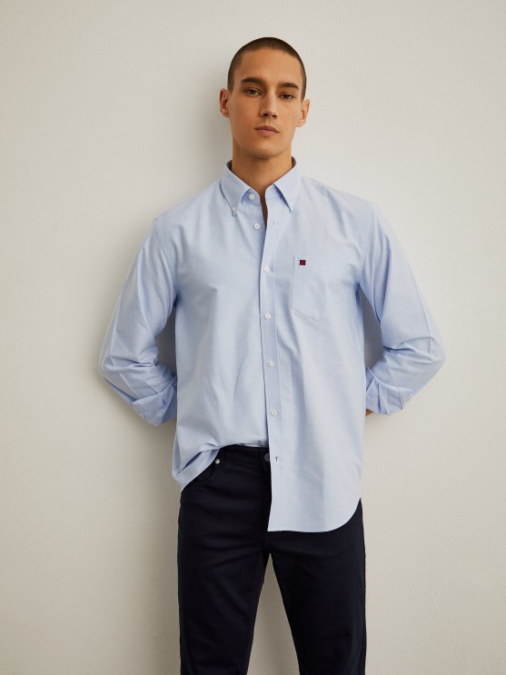 Camisa regular fit de algodo