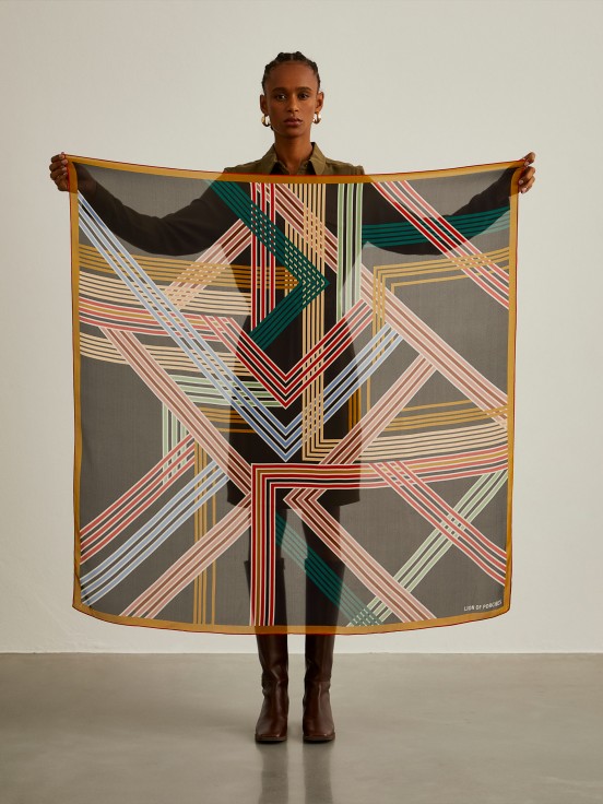 Patterned silk scarf