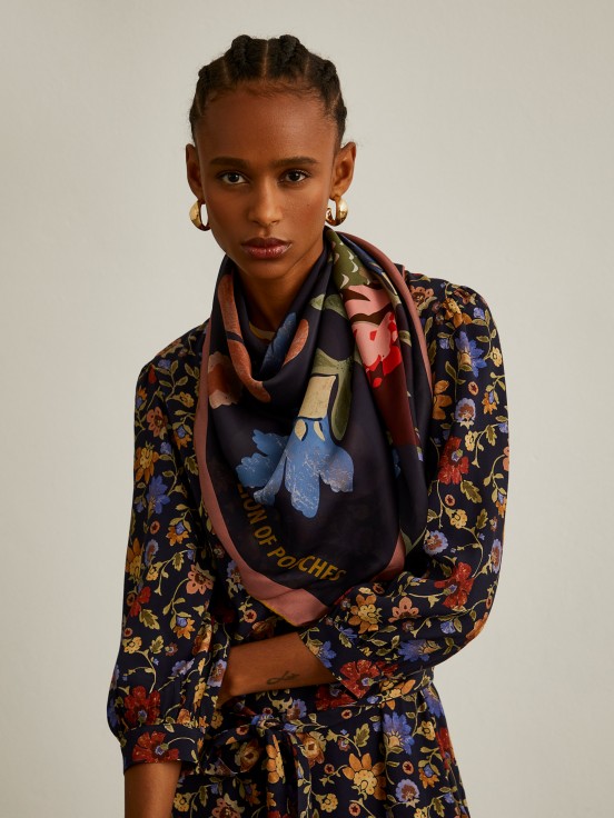 Patterned silk scarf