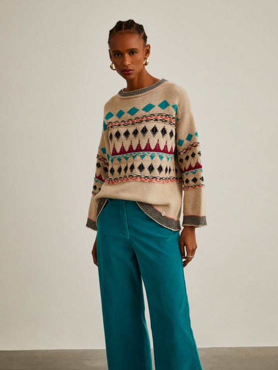 Jacquard knit sweater