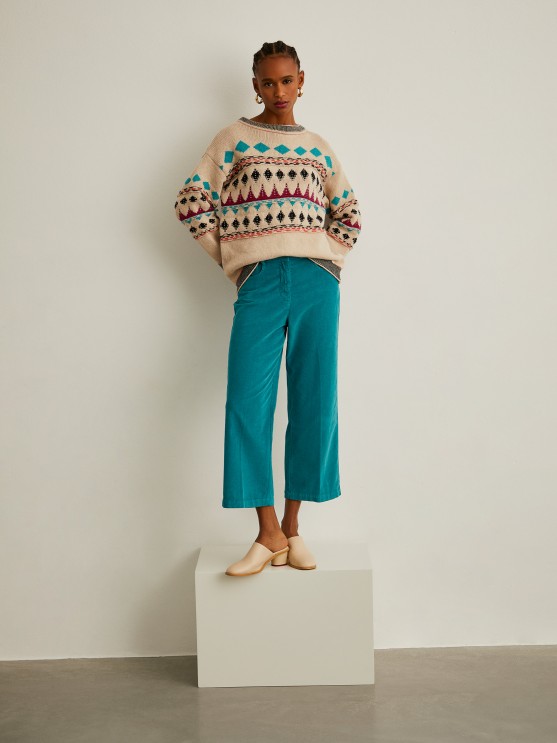 Jacquard knit sweater