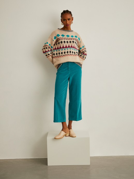 Jacquard knit sweater