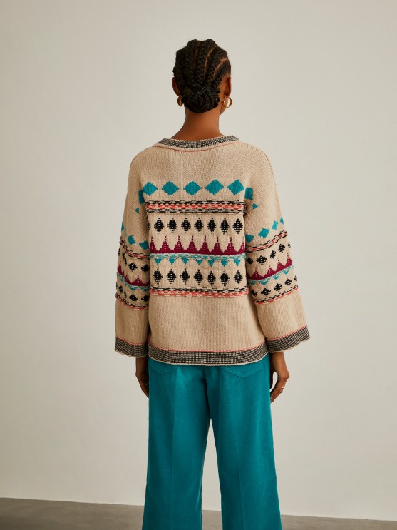 Jacquard knit sweater