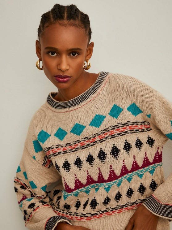 Jacquard knit sweater