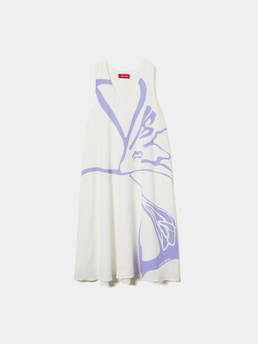 Vestido fluido sem mangas