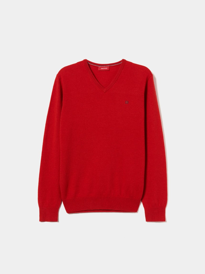 Pullover de l� decote em V