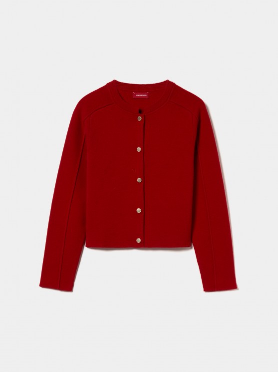 Wool knitted coat
