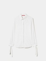 Poplin shirt with ribbon