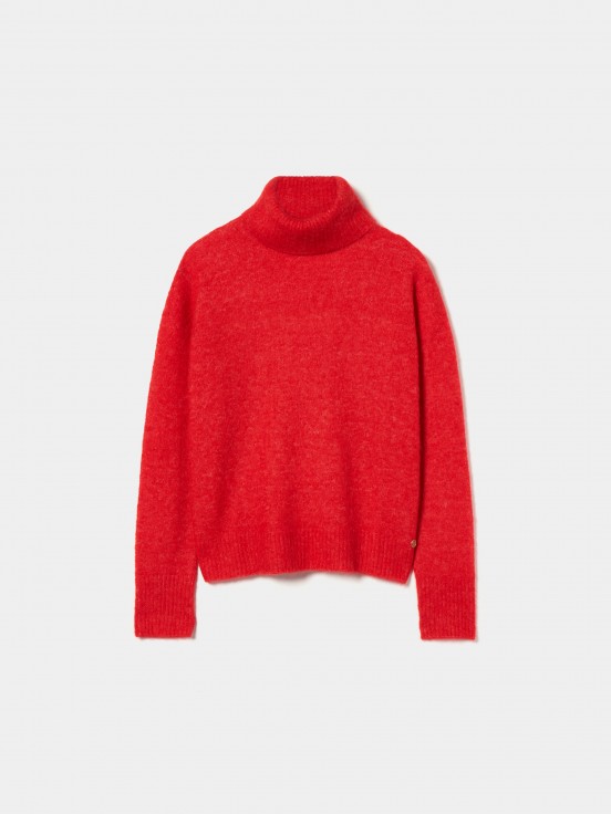 Turtleneck sweater with alpaca wool