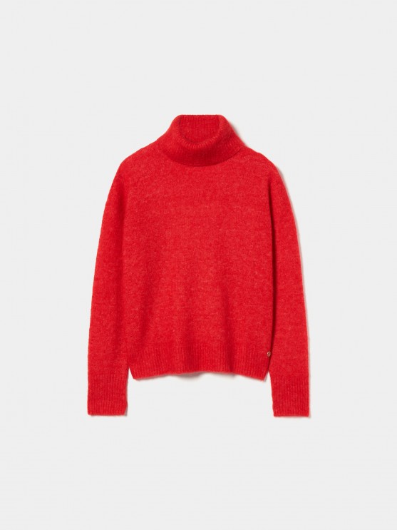 Turtleneck sweater with alpaca wool