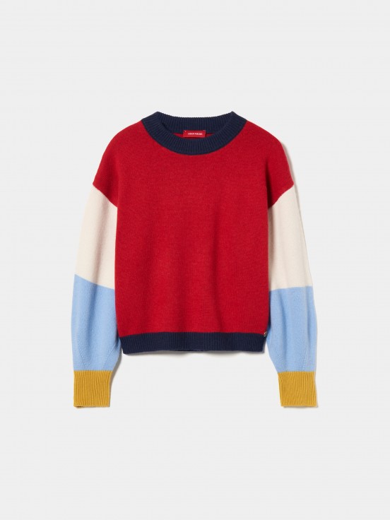 Colorblock knit sweater