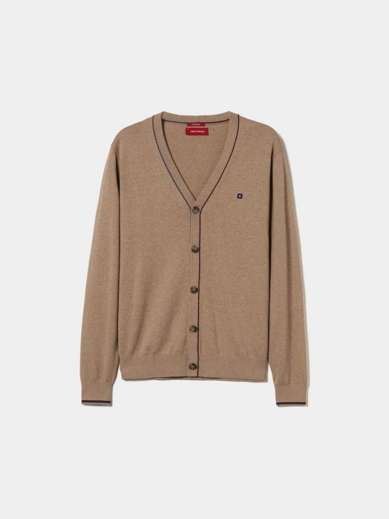Cotton and cashmere knitted coat