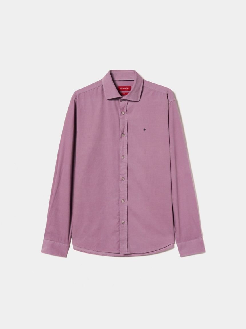 Camisa slim fit de bombazine