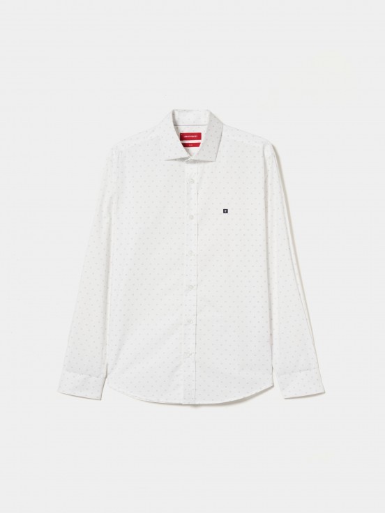 Micro pattern slim fit shirt