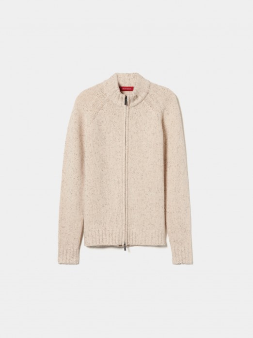 Two-tone knitted jacket