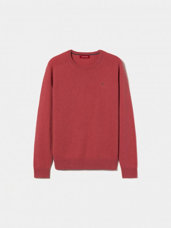 Round neck wool pullover