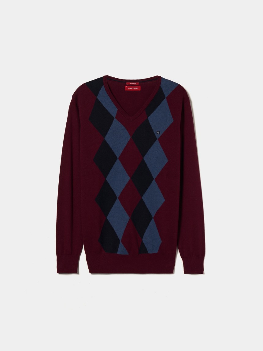 Pullover com losangos