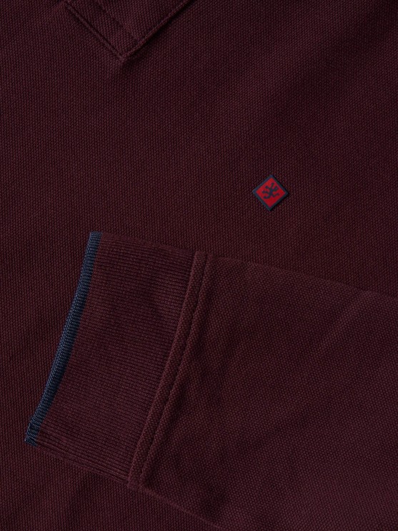 Long sleeve piqu polo shirt