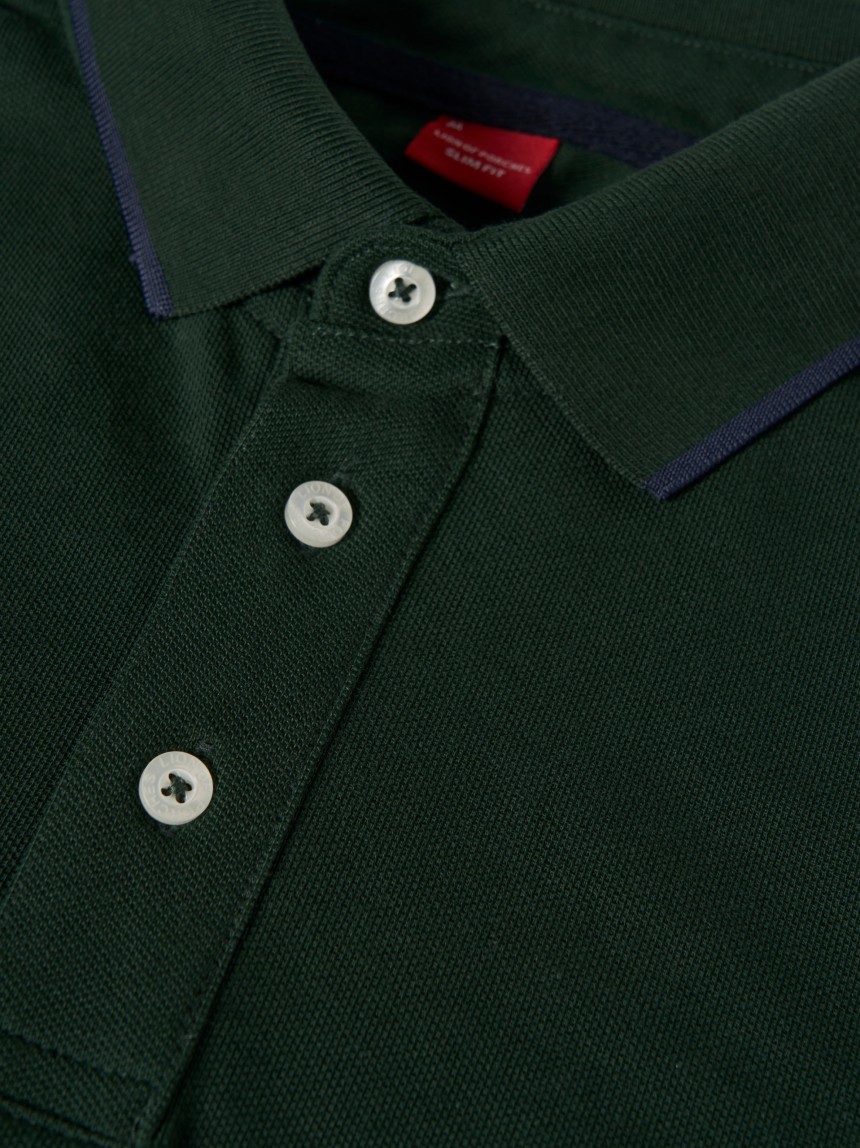 Long sleeve piqu� polo shirt