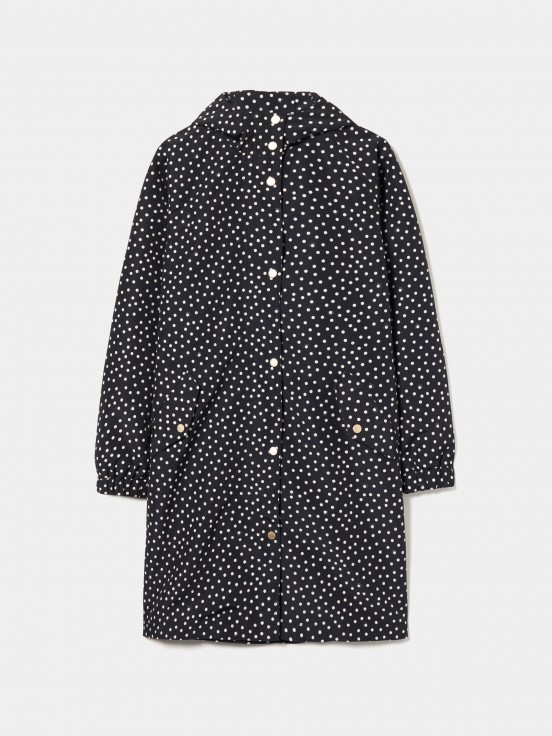 Parka polka dots com capuz