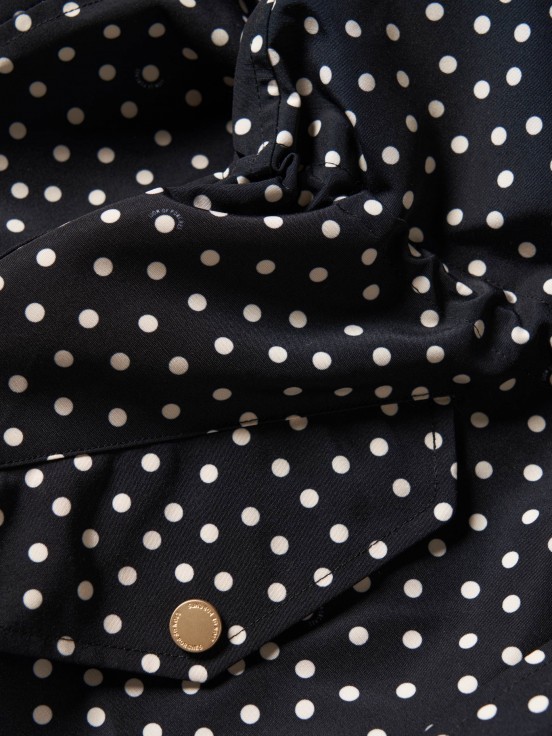 Parka polka dots com capuz