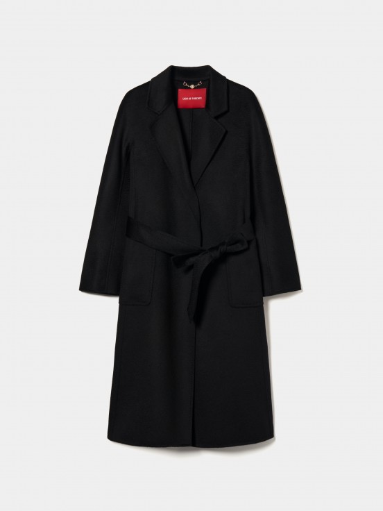 Belted wool overcoat