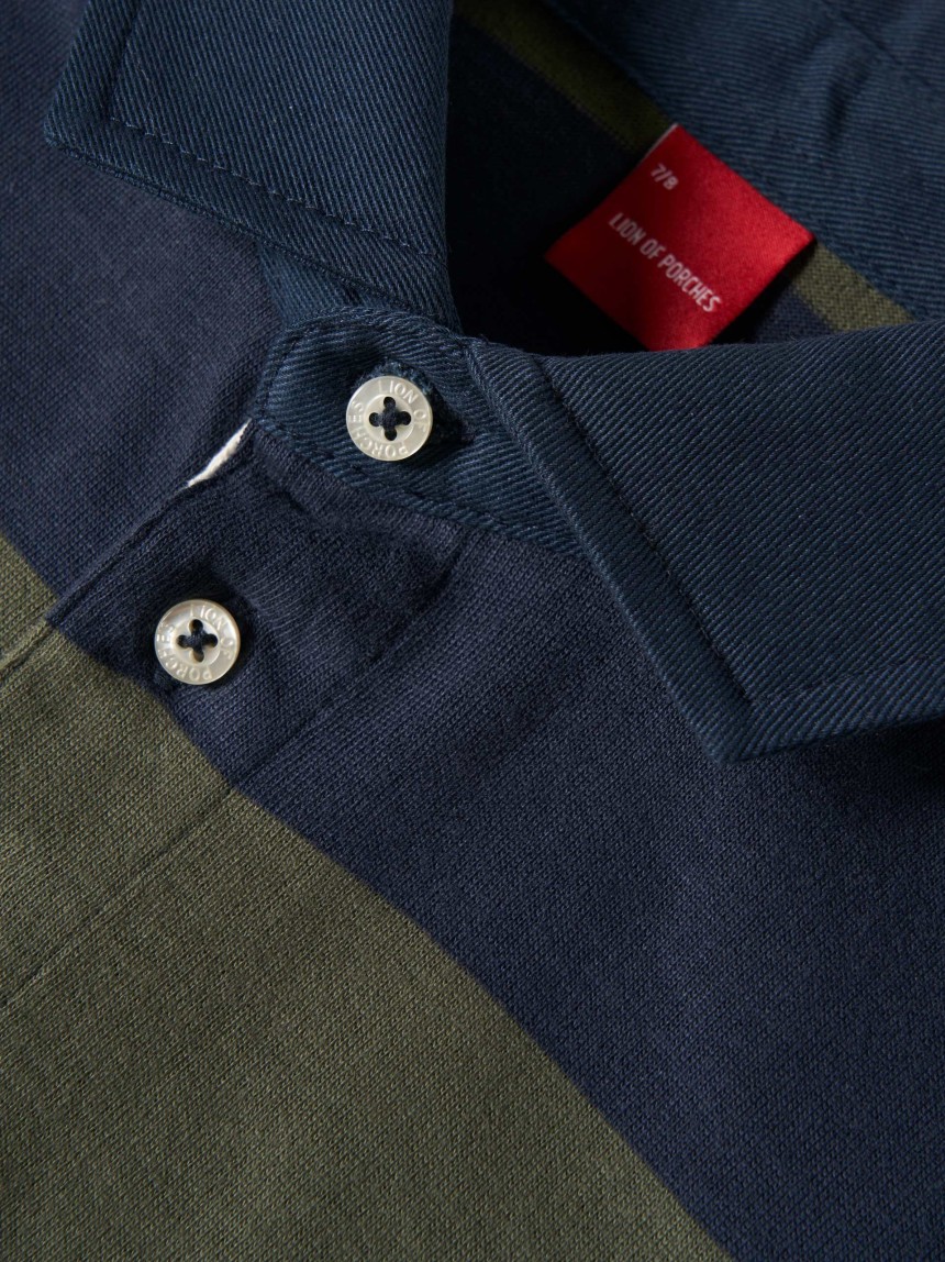 Polo �s riscas manga comprida