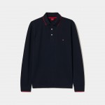 Long sleeve piqu polo shirt