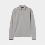 Long sleeve piqu polo shirt