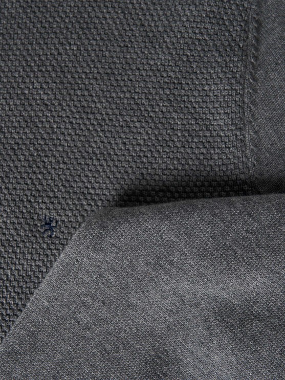 Long sleeve polo with texture