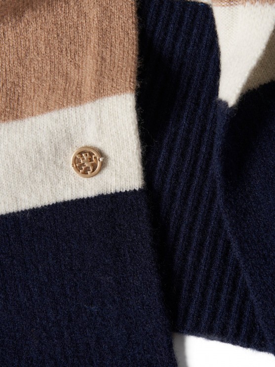 Tricolor merino wool scarf