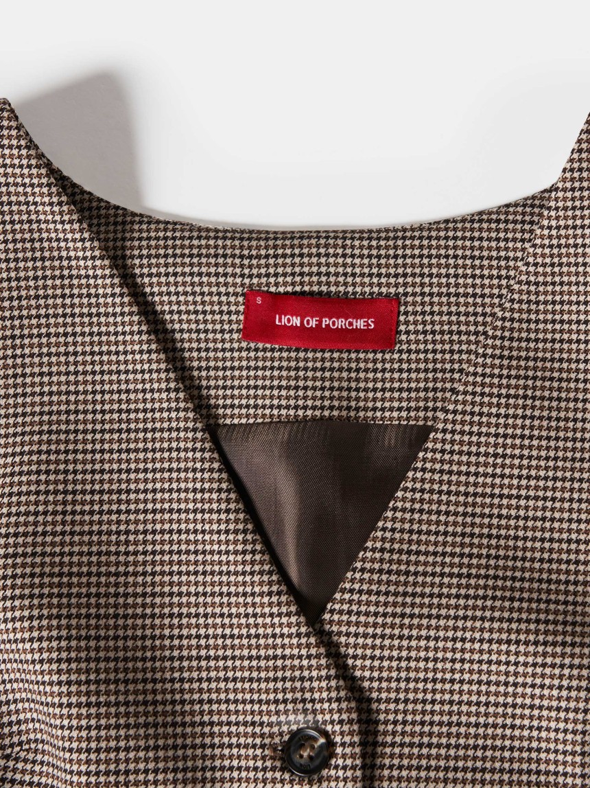 Short houndstooth vest