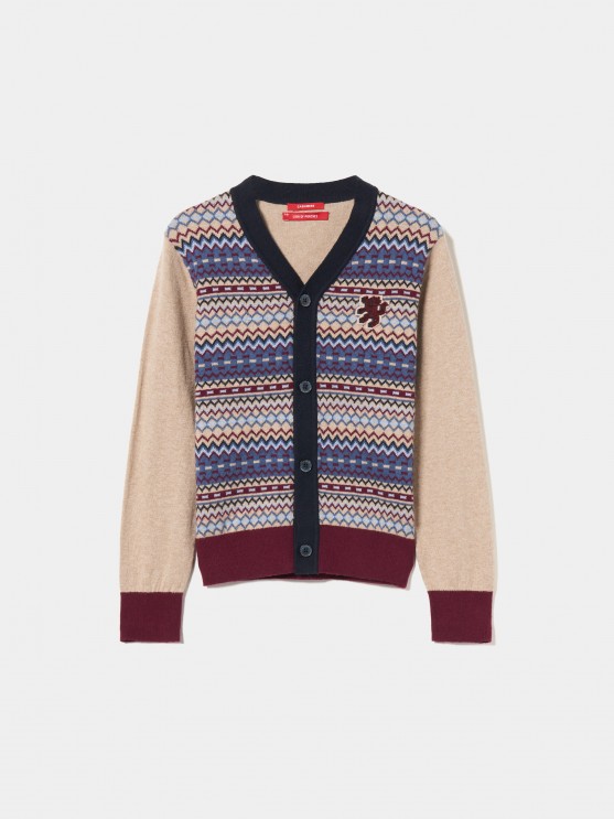 Printed knitted coat
